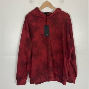 Hudson Tie Dye Women's Hoodie Sweater Size M Cabernet Fatigue Back Cut Out NWT
